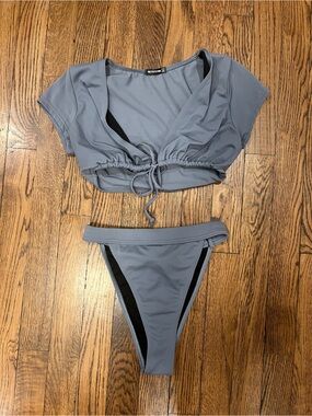 Pretty Little Thing Bikini Blue Grey